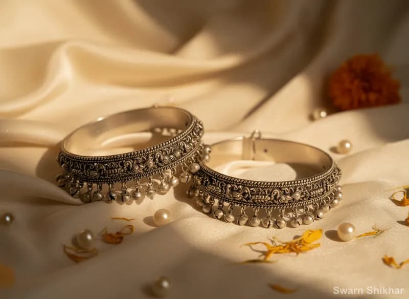 Silver Anklets Pair
