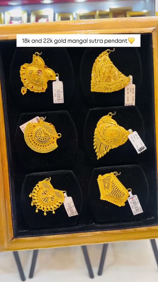 Gold Mangalsutra Pendants, 18K and 22K