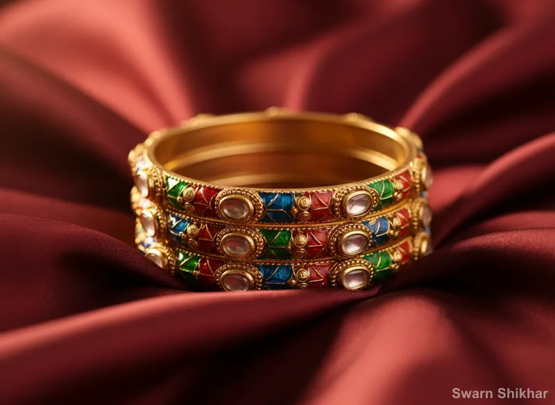 Kundan Bangles Set