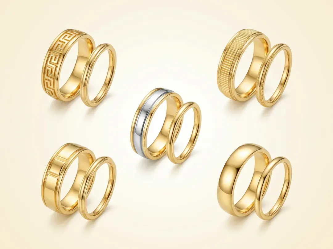 18K Gold Couple Rings