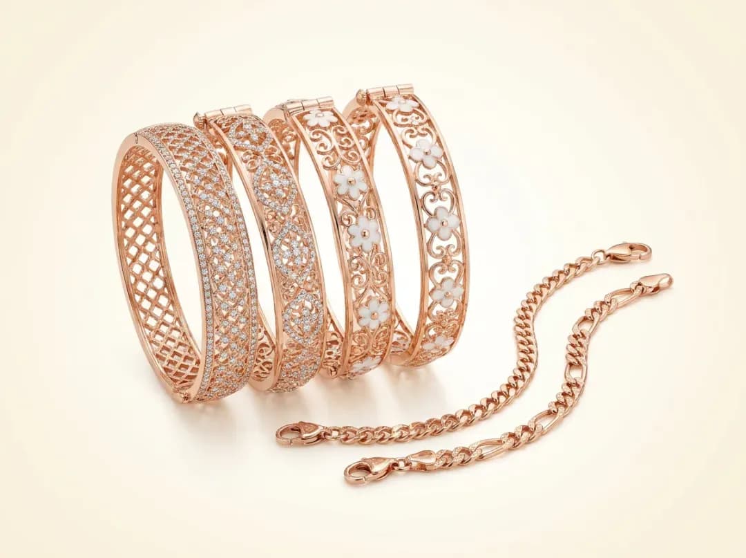 Rose Gold Bangles and Bracelets