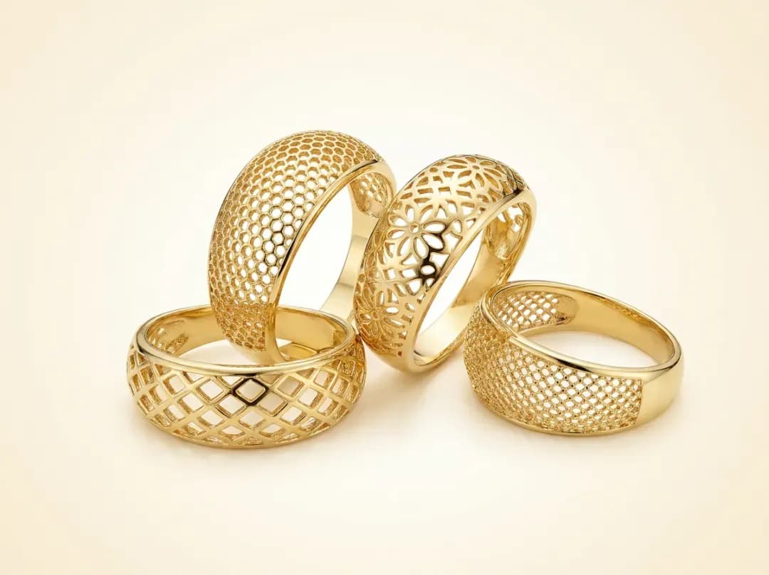 Turkish Design Lightweight Gold Rings